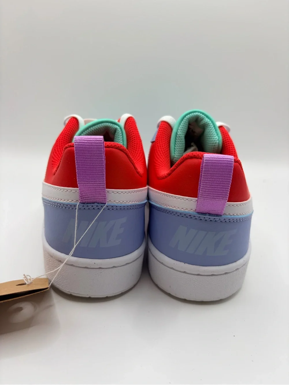 Nike Court Borough Low Recraft GS Top Sneakers in Red, Mint, Lavender & White 7Y